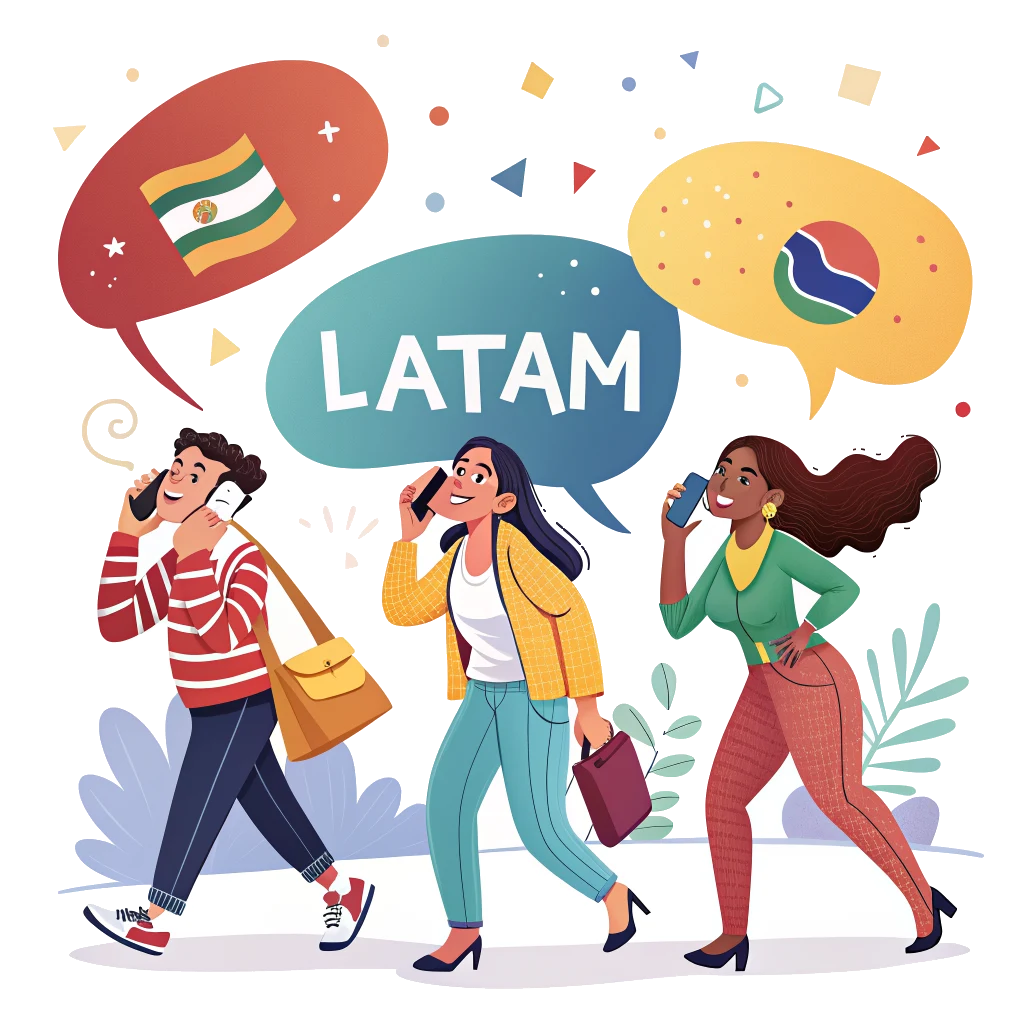 Personas de LATAM hablando inglés